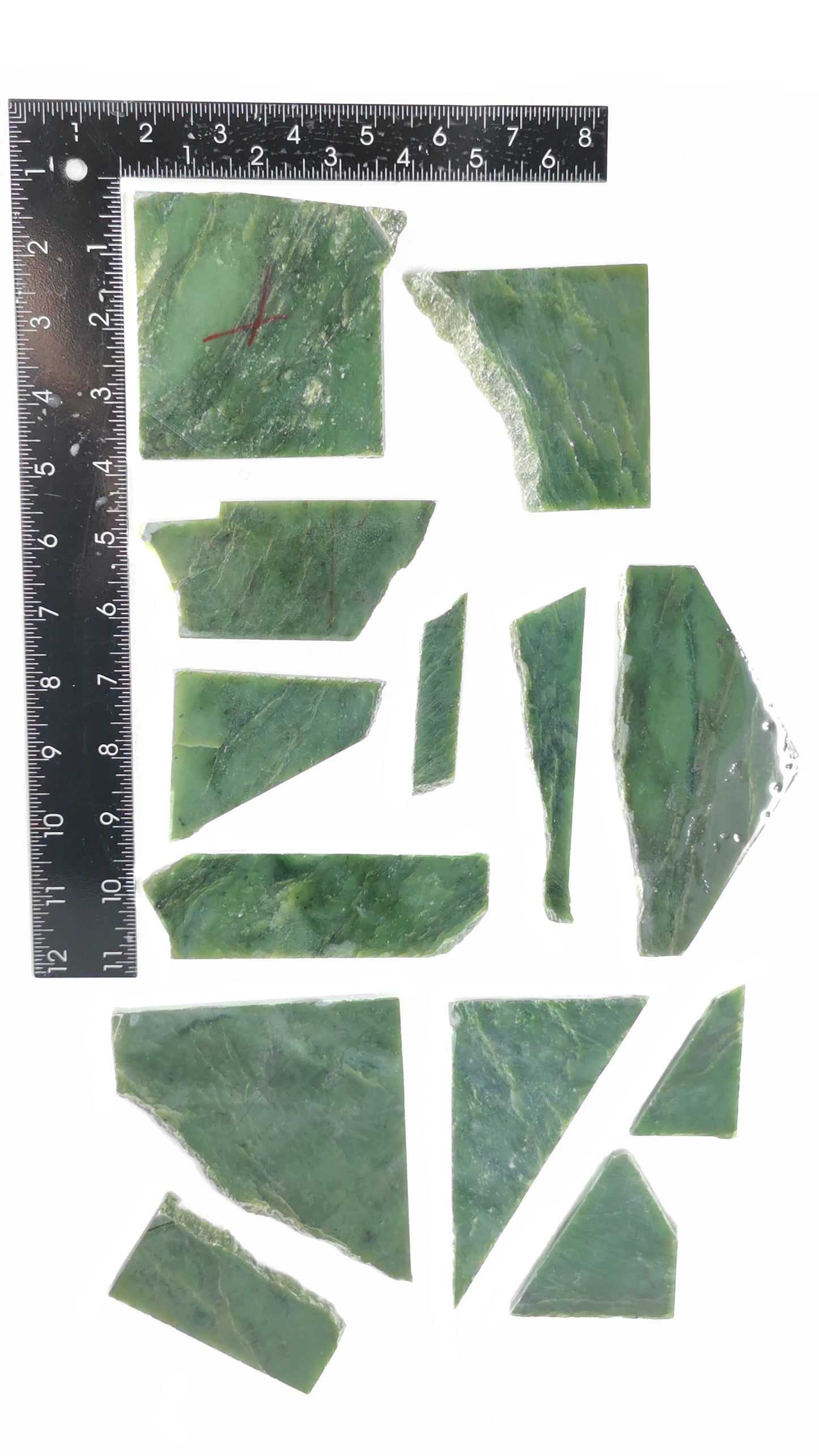 1085 grams - B grade - Nephrite Slab Combo
