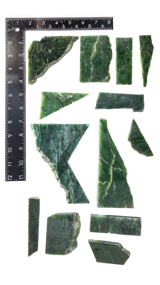 1093 grams - B grade - Nephrite Slab Combo
