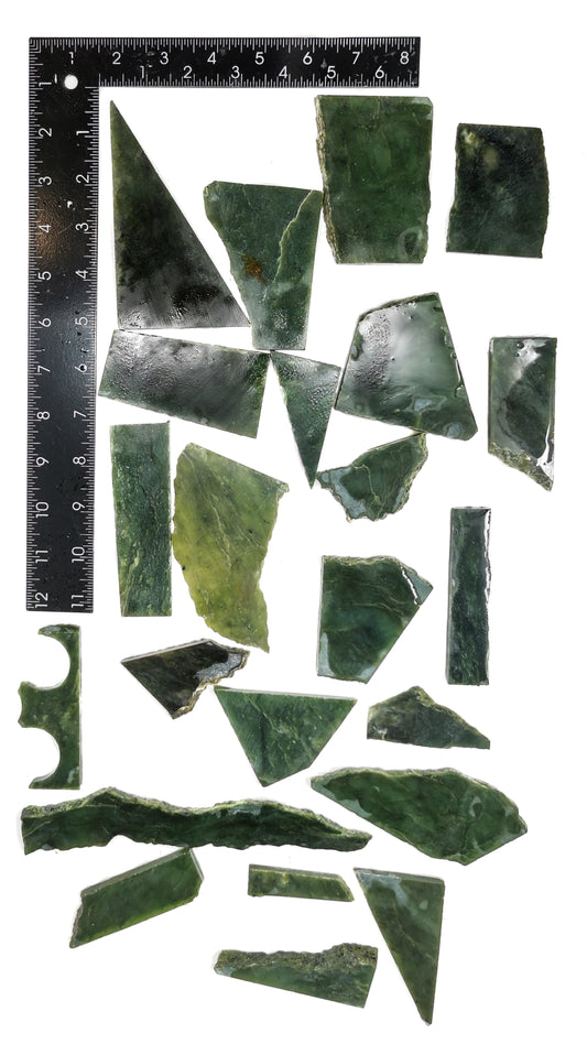 1207 grams - B grade - Nephrite Slab Combo