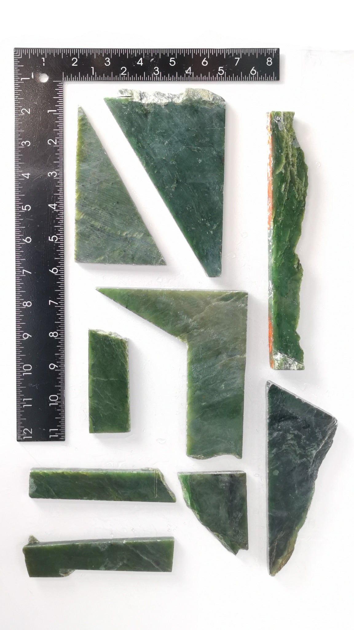 856 grams - B grade - Nephrite Slab Combo