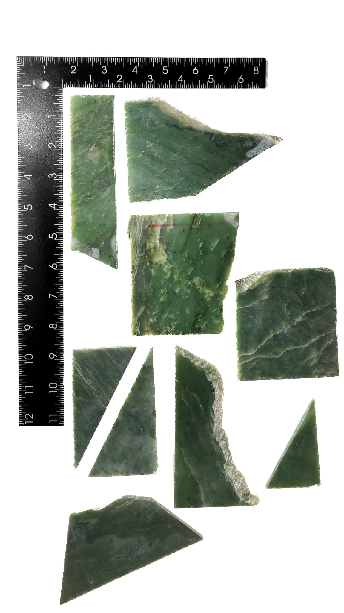 975 grams - B grade - Nephrite Slab Combo