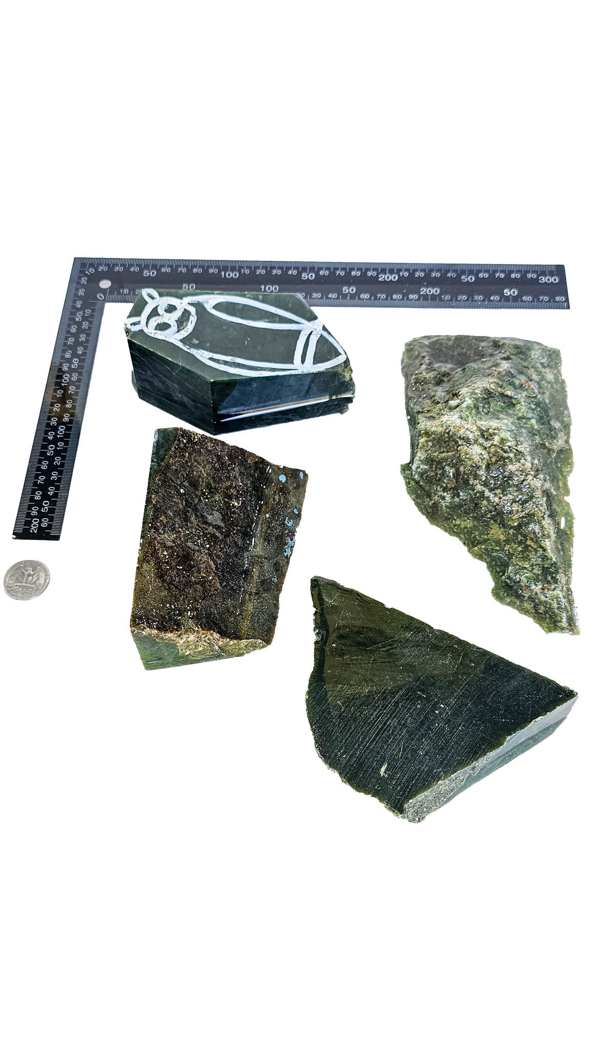 3.195kg - B+ Grade - Nephrite Rough Combo