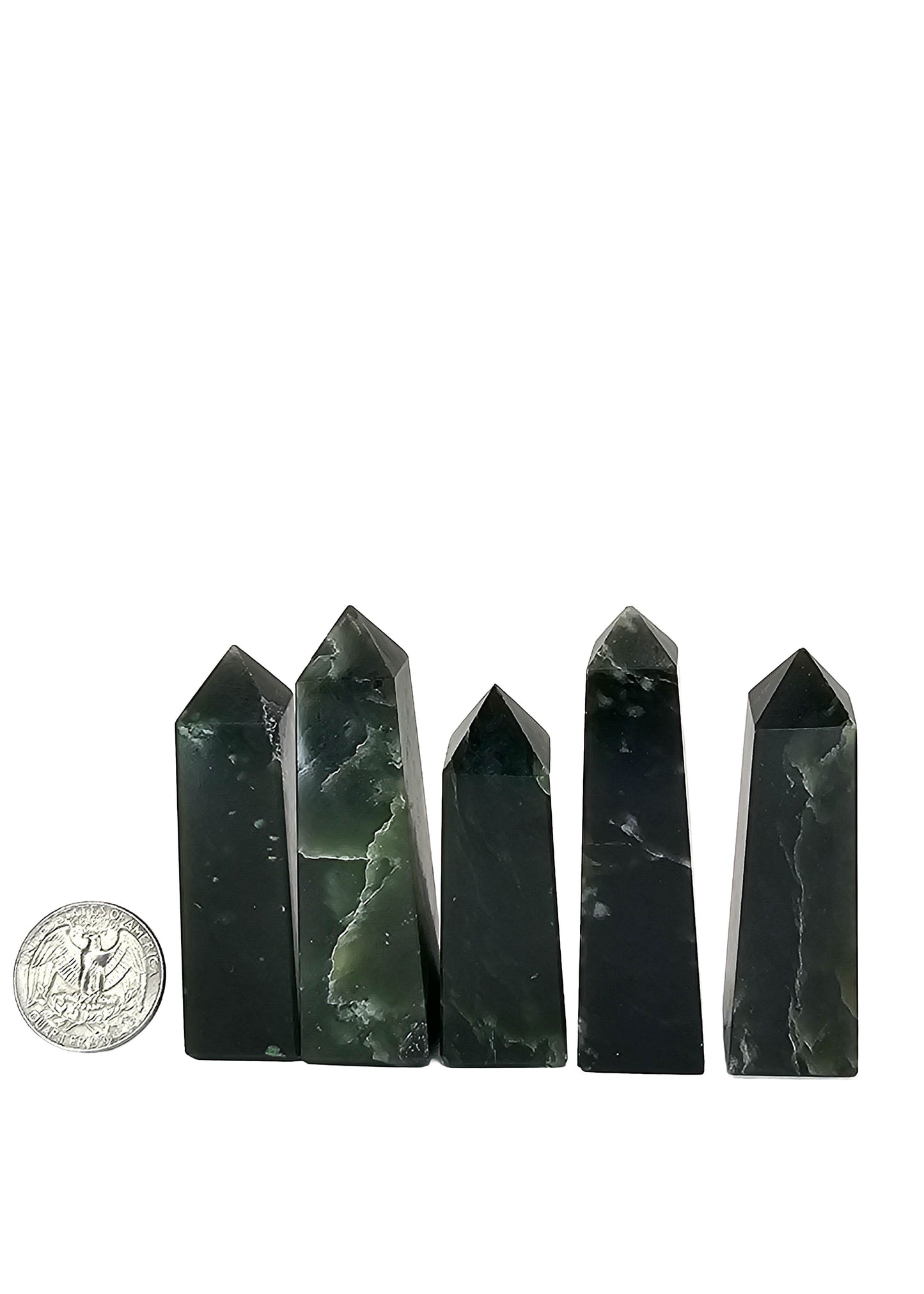 British Columbia Nephrite - Obelisk - B Grade - 5pc - 271g