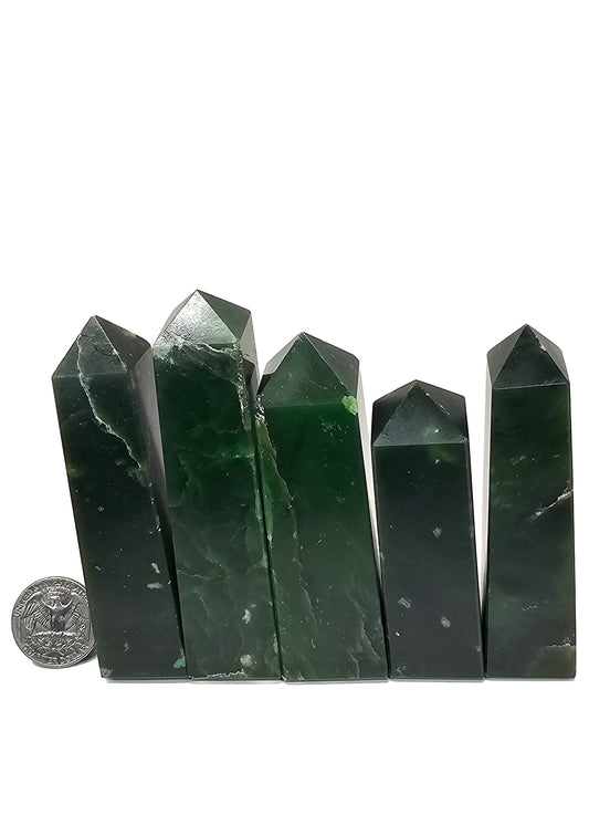 British Columbia Nephrite - Obelisk - Character Grade - 5pc - 626g