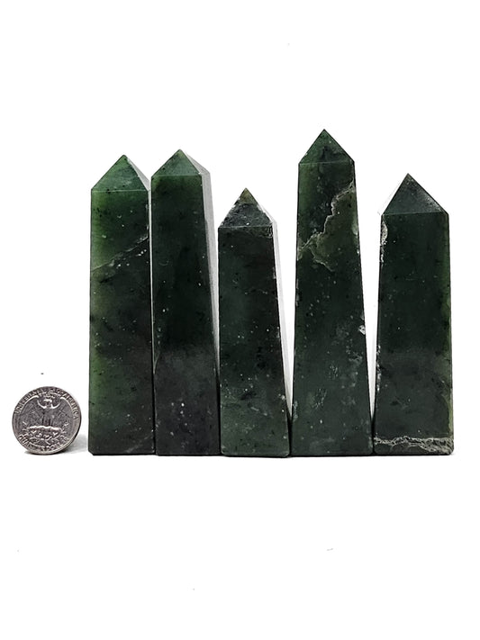 British Columbia Nephrite - Obelisk - Character Grade - 5pc - 657g