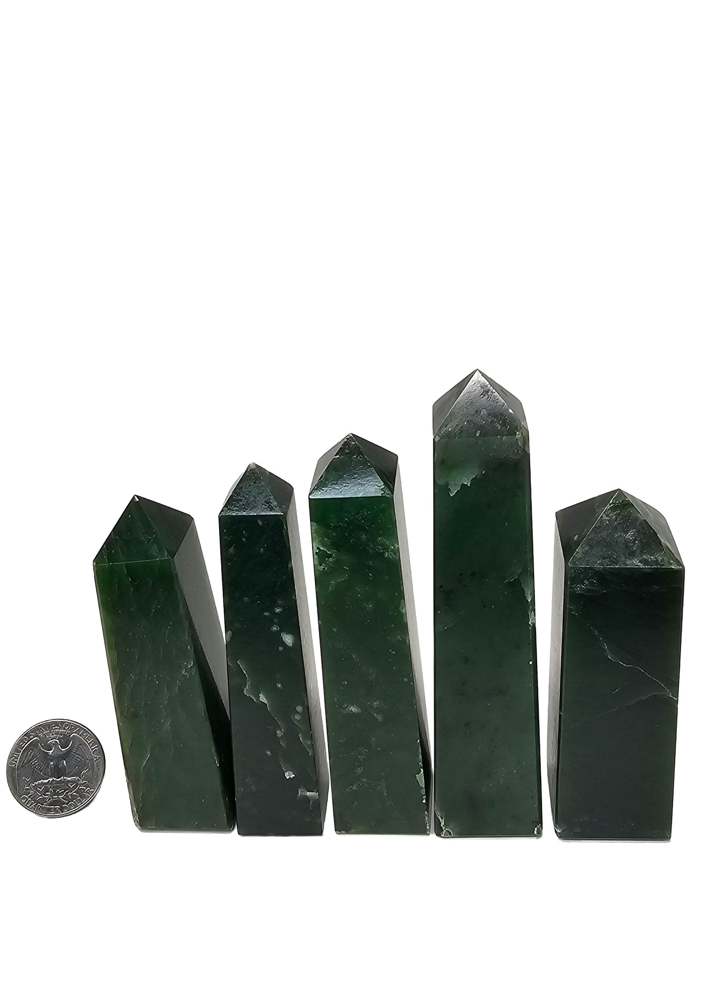 British Columbia Nephrite - Obelisk - Character Grade - 5pc - 661g