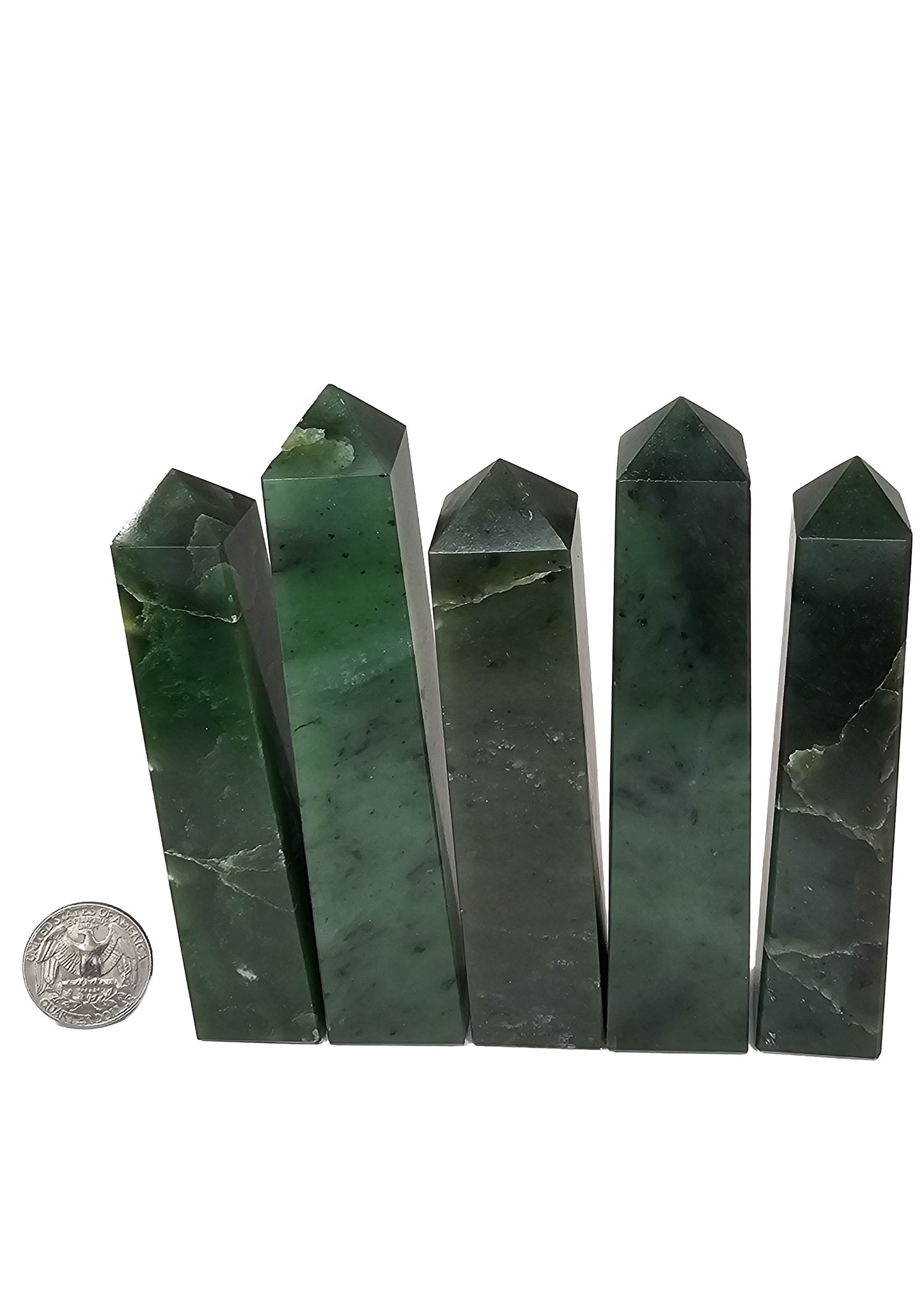 British Columbia Nephrite - Obelisk - Character Grade - 5pc - 866g