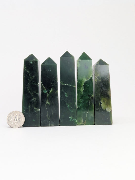 British Columbia Nephrite - Obelisk - B Grade - 5pc - 686g
