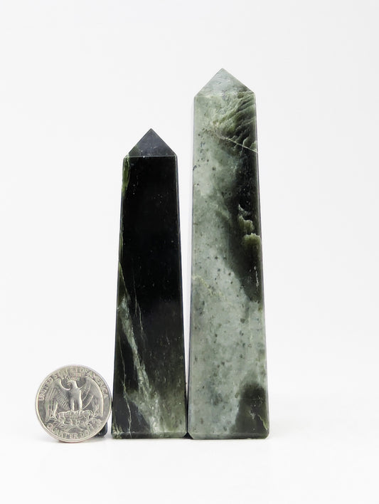 British Columbia Nephrite - Obelisk - Character Grade - 2pc - 283g