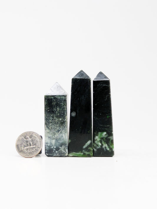 British Columbia Nephrite - Obelisk - Character Grade - 3pc - 191g