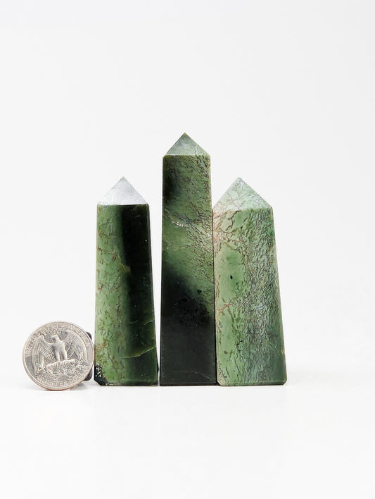 British Columbia Nephrite - Obelisk - Character Grade - 3pc - 234g