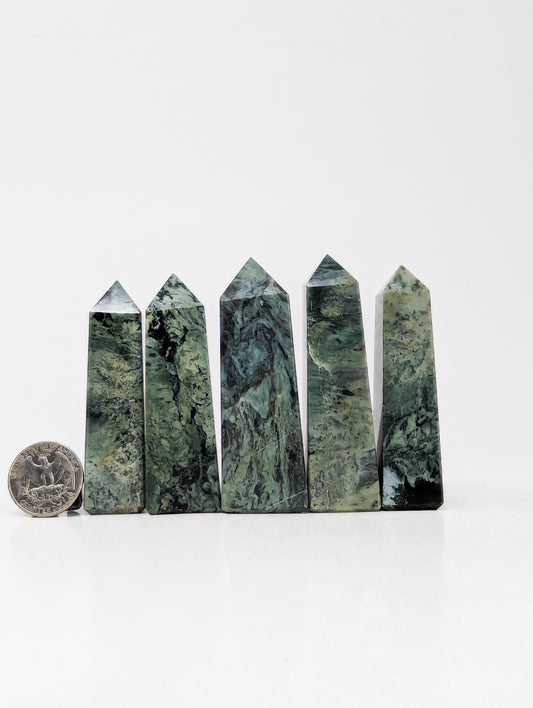 British Columbia Nephrite - Obelisk - Character Grade - 5pc - 431g