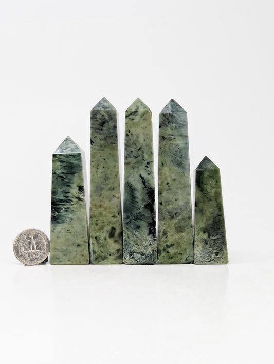 British Columbia Nephrite - Obelisk - Character Grade - 5pc - 537g