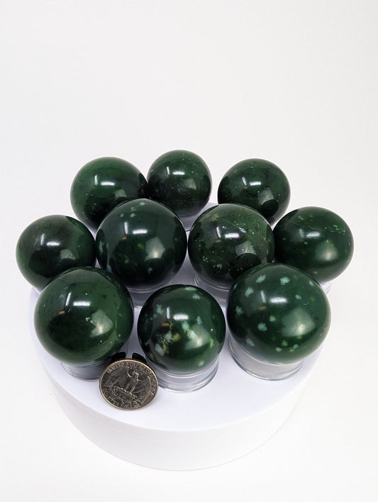 British Columbia Nephrite - Sphere - A Grade - 10pc - 1188g