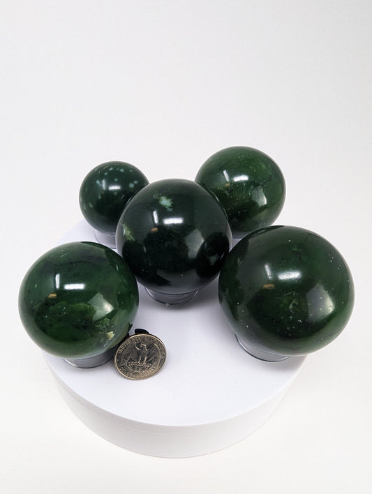 British Columbia Nephrite - Sphere - A Grade - 5pc - 1197g