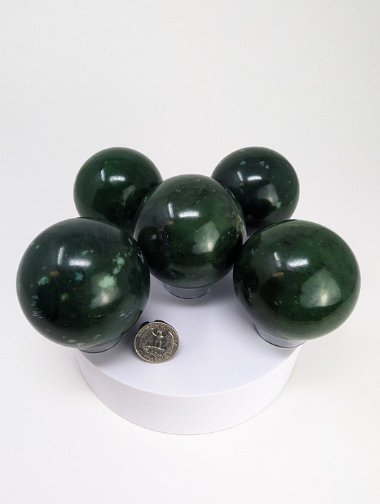 British Columbia Nephrite - Sphere - A Grade - 5pc - 1945g