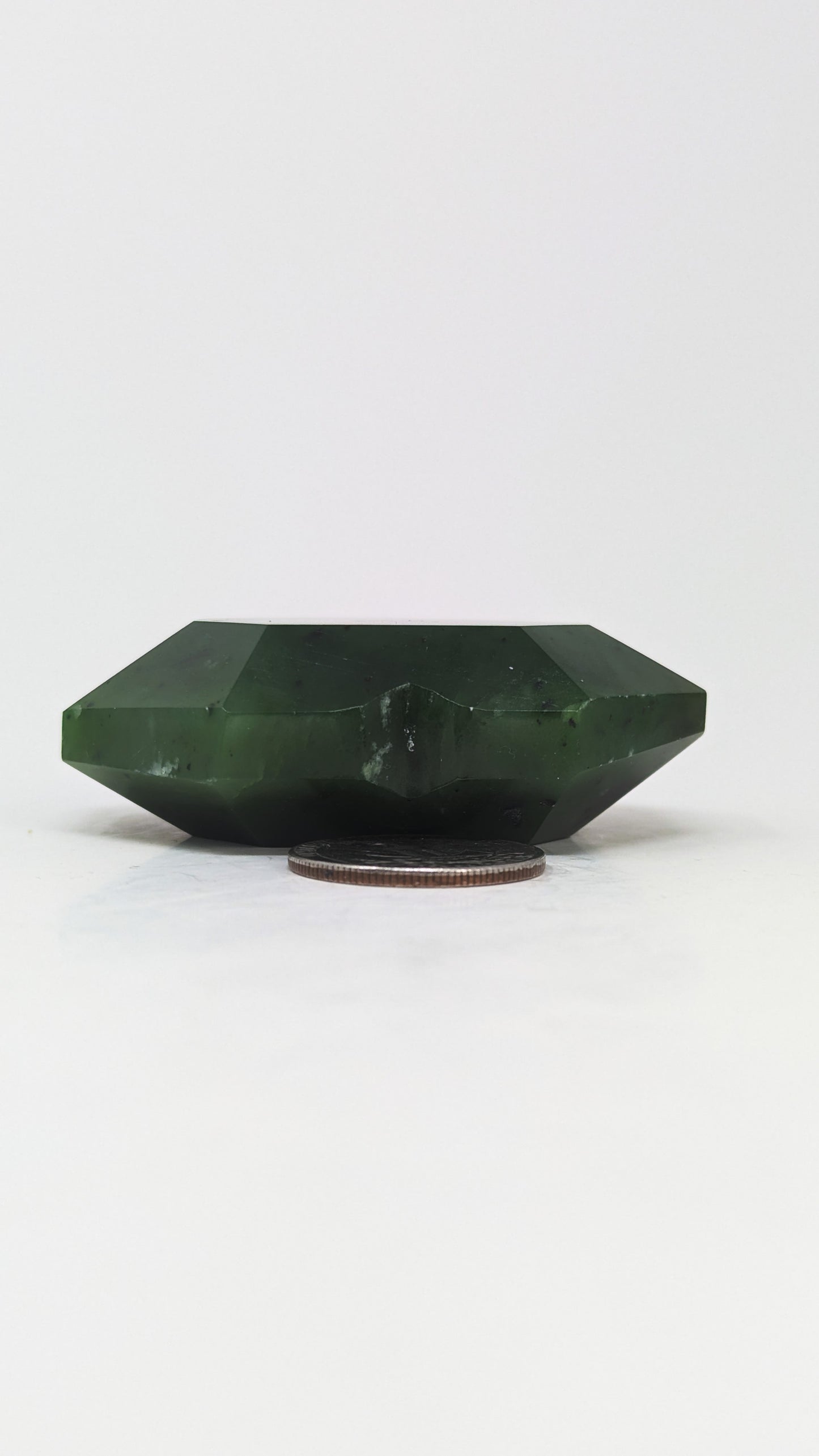 British Columbia Nephrite - Faceted Heart - A Grade - 1pc - 140g