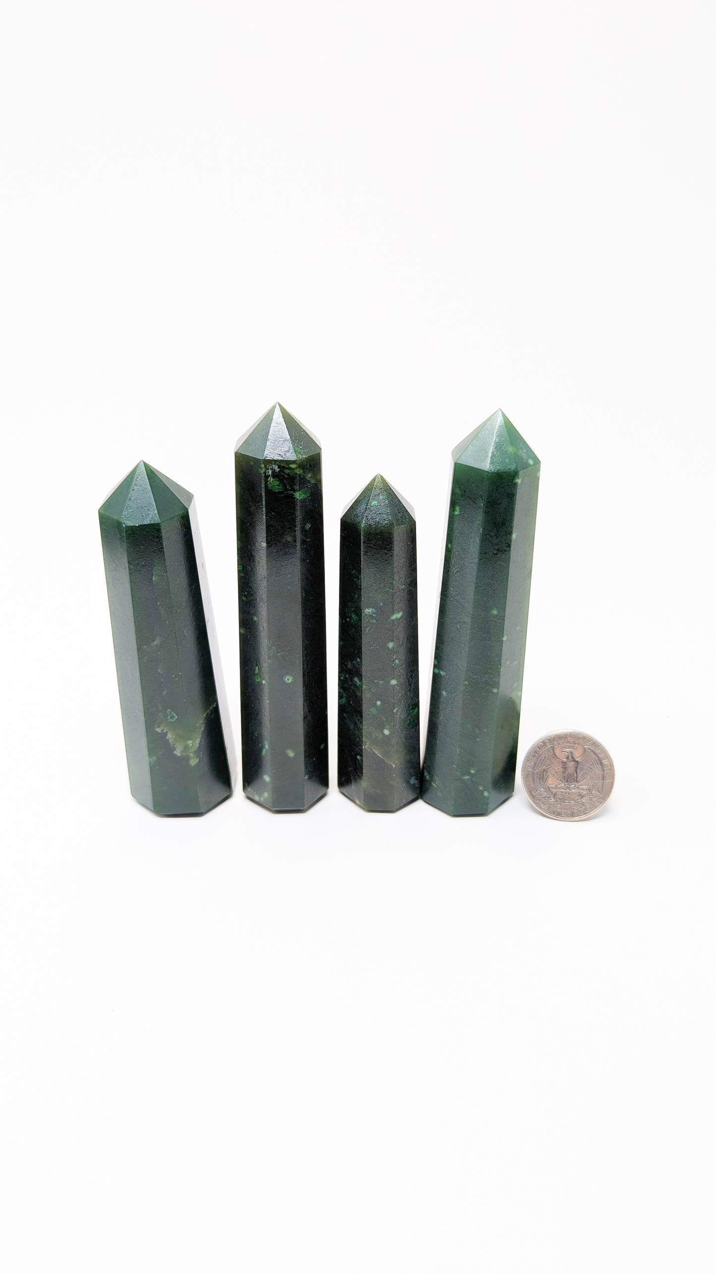 British Columbia Nephrite - Obelisk - A Grade - 4pc - 435g