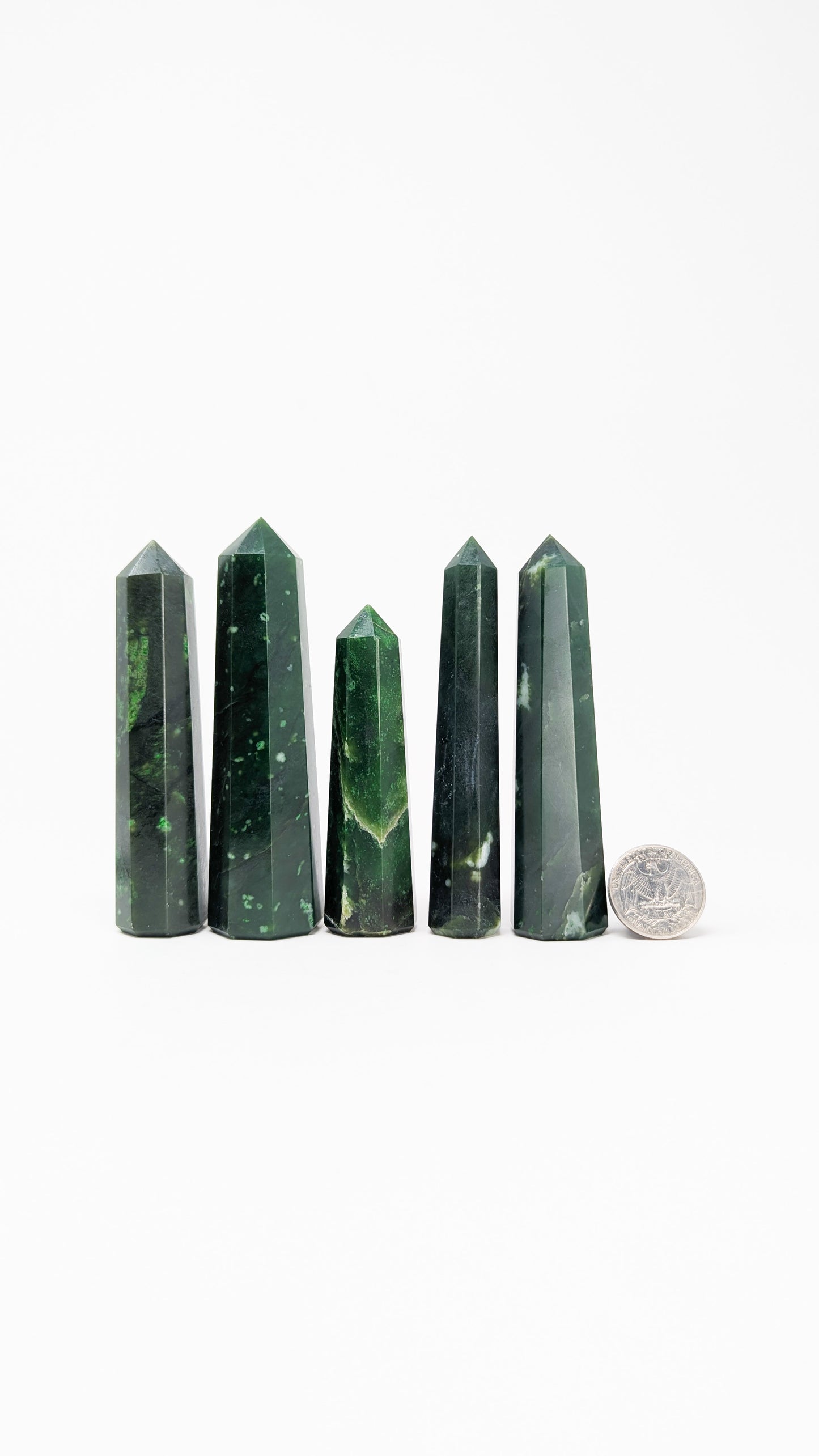 British Columbia Nephrite - Obelisk - A Grade - 5pc - 488g