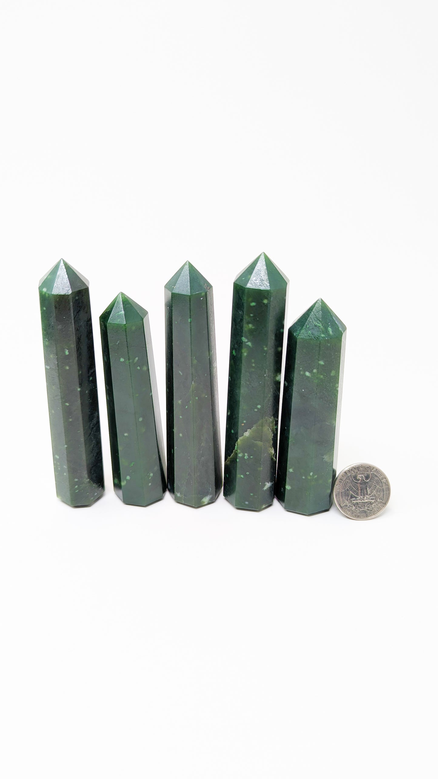 British Columbia Nephrite - Obelisk - A Grade - 5pc - 497g