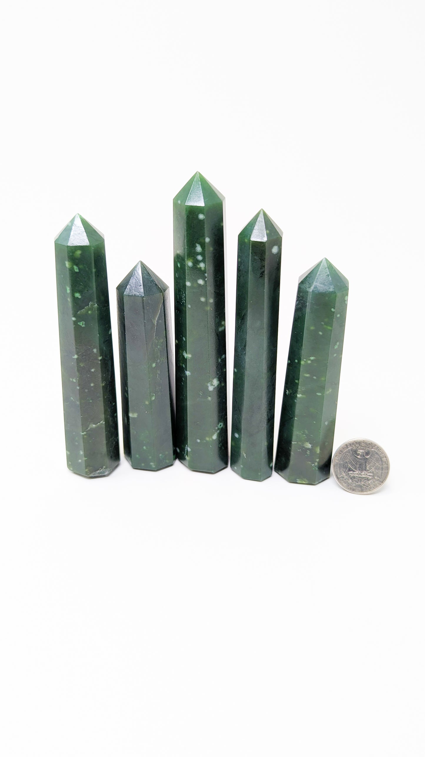 British Columbia Nephrite - Obelisk - A Grade - 5pc - 507g