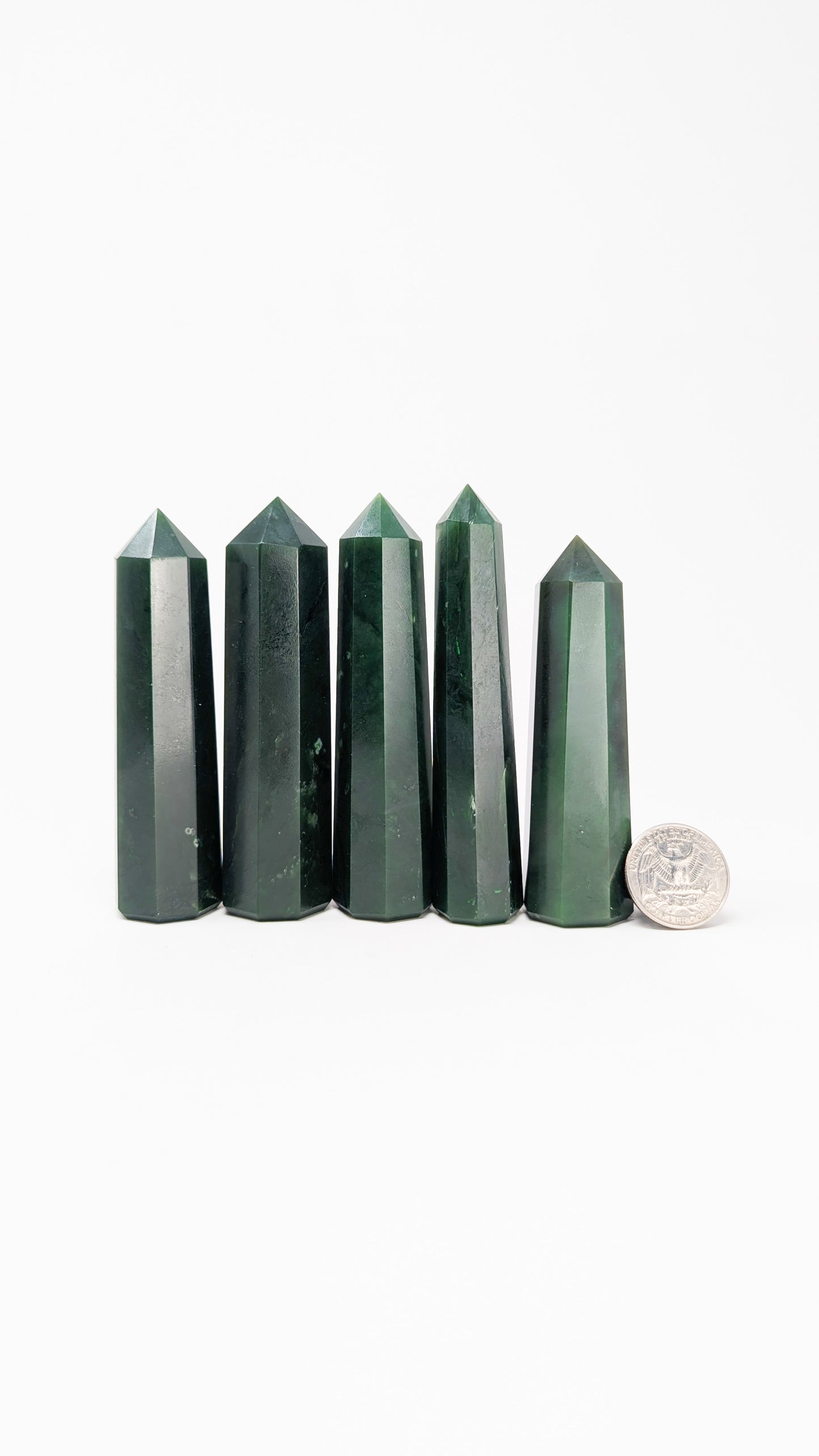 British Columbia Nephrite - Obelisk - A Grade - 5pc - 527g