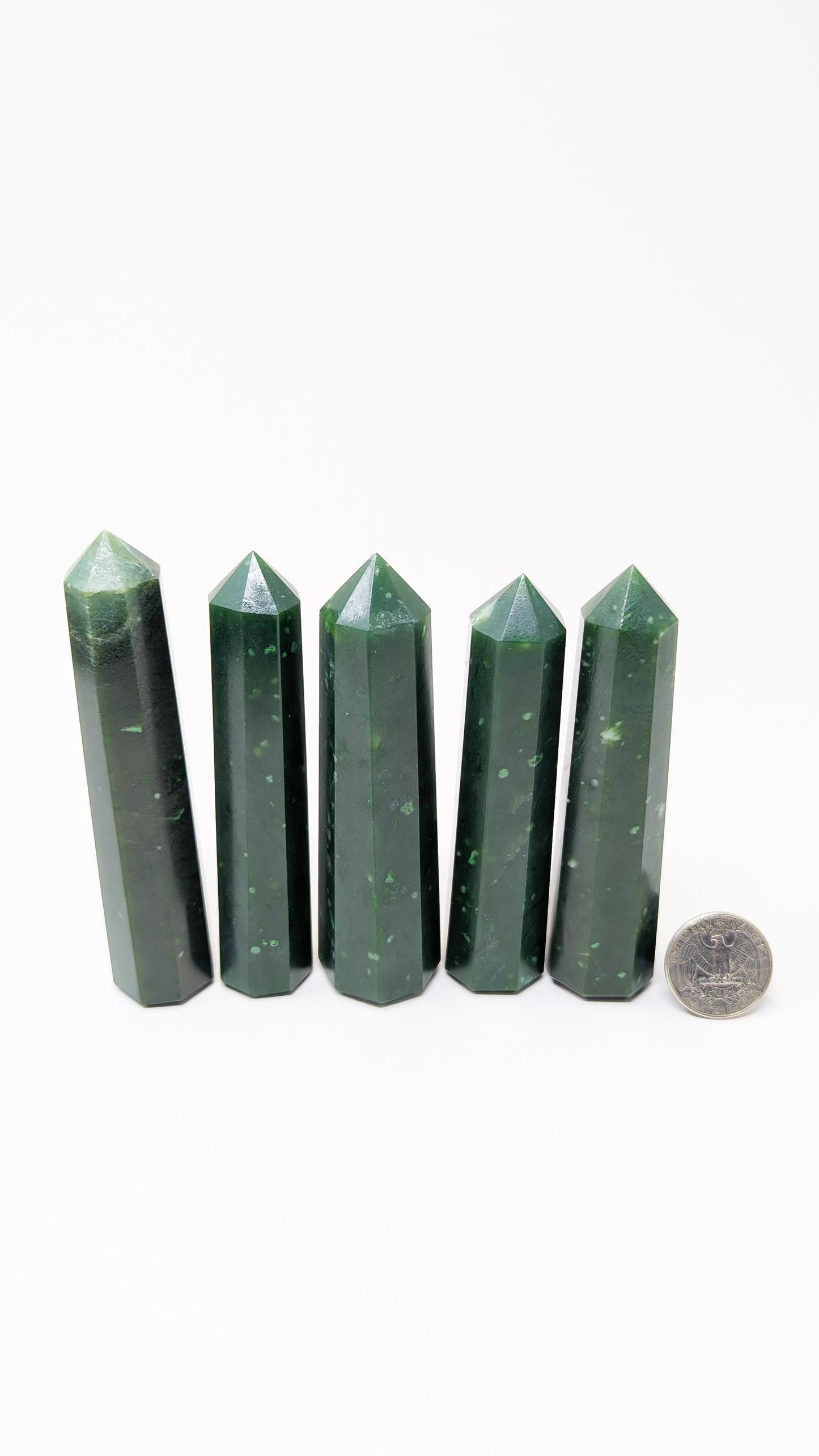 British Columbia Nephrite - Obelisk - A Grade - 5pc - 546g