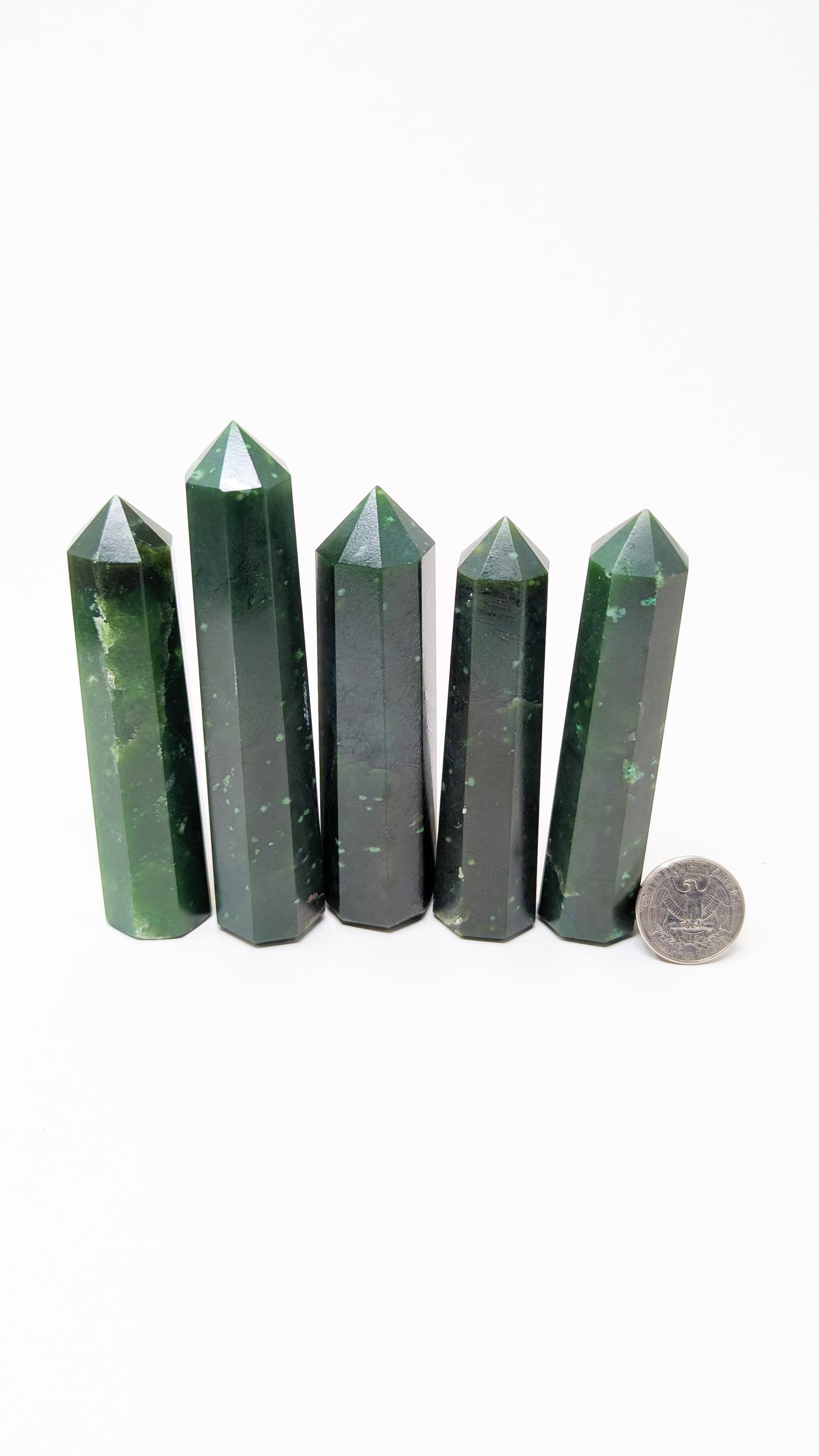 British Columbia Nephrite - Obelisk - A Grade - 5pc - 553g