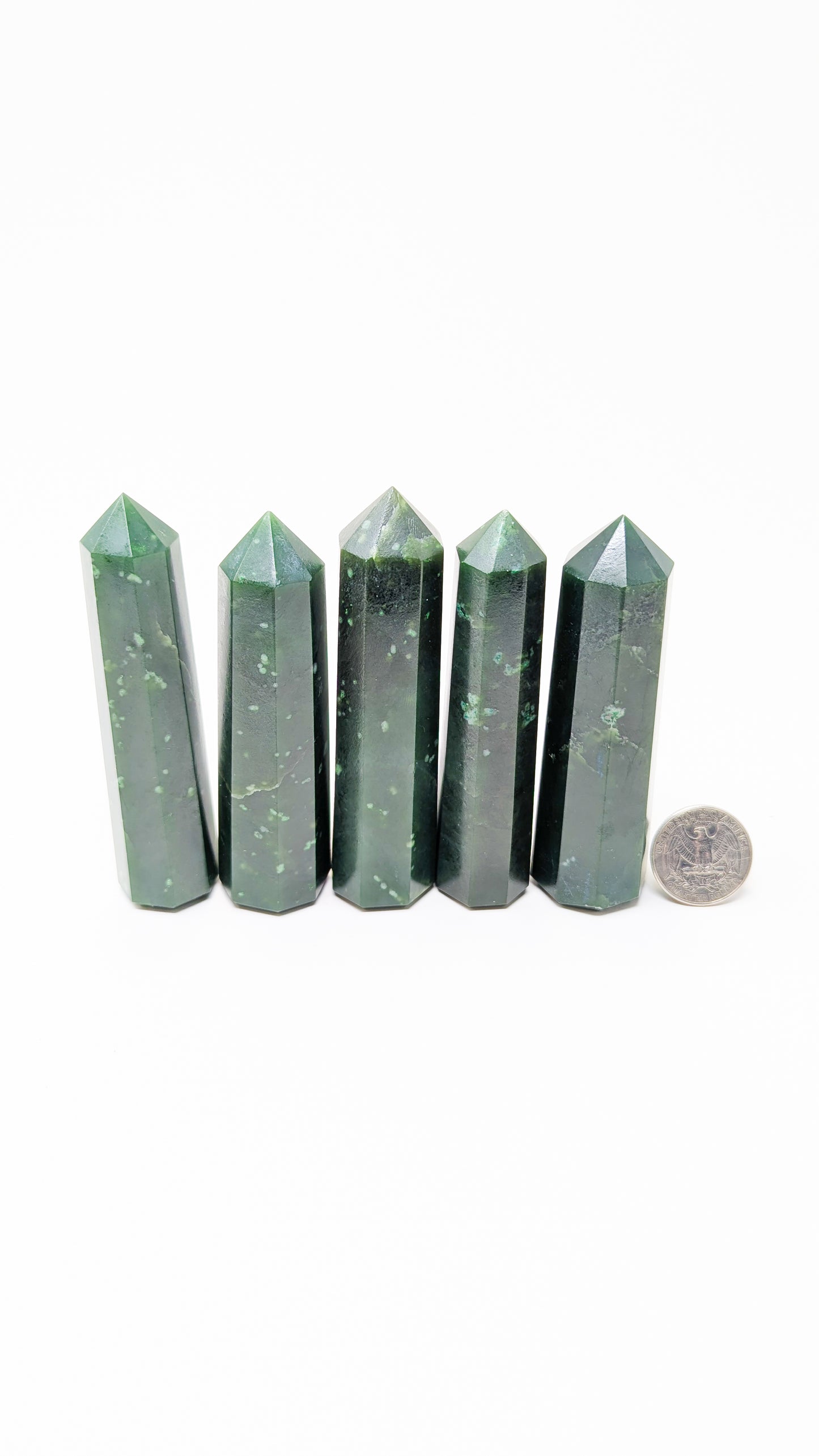 British Columbia Nephrite - Obelisk - A Grade - 5pc - 561g