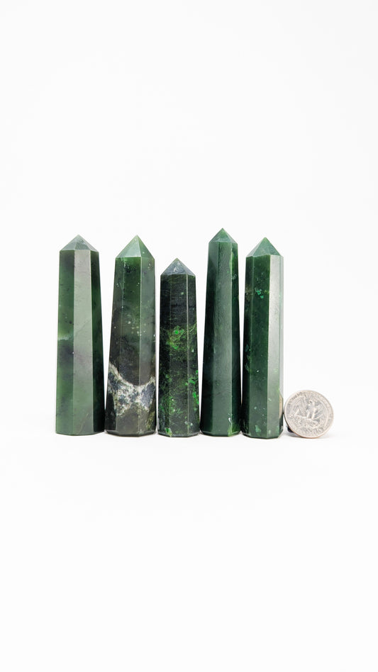 British Columbia Nephrite - Obelisk - B Grade - 5pc - 426g