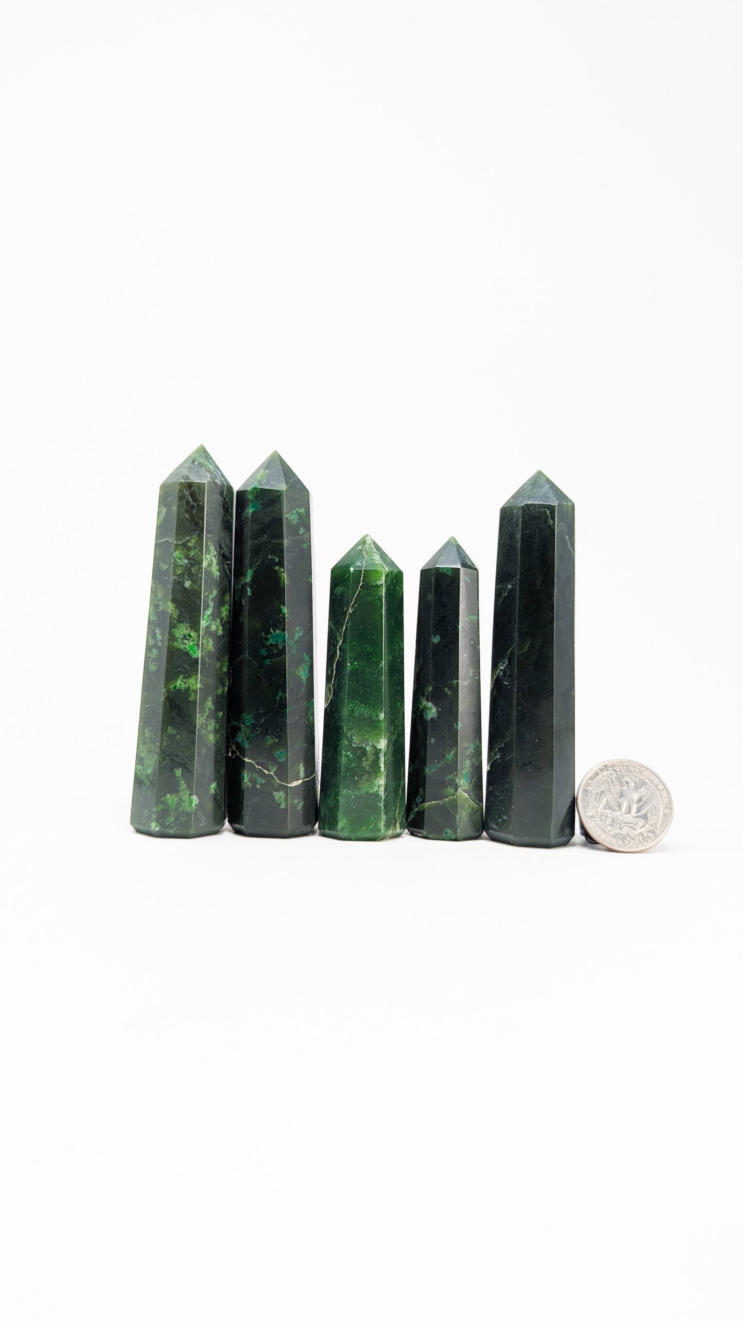 British Columbia Nephrite - Obelisk - B Grade - 5pc - 447g