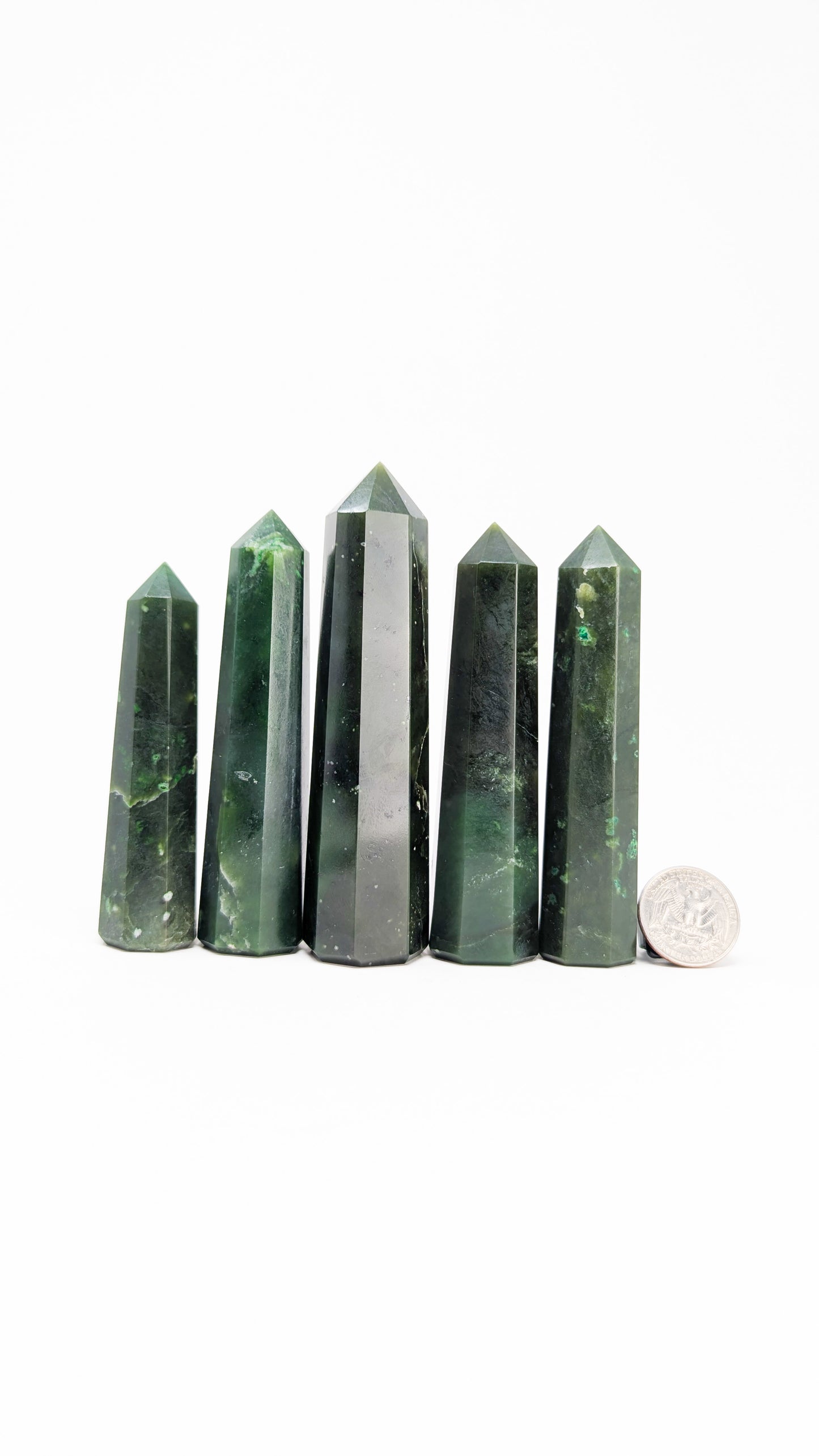 British Columbia Nephrite - Obelisk - B Grade - 5pc - 586g